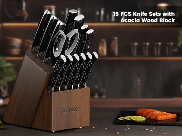 Professional 15-Pc Ergonomic Nylon Handle Knife Set
