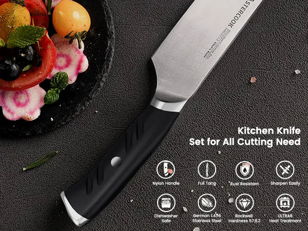 Professional 15-Pc Ergonomic Nylon Handle Knife Set