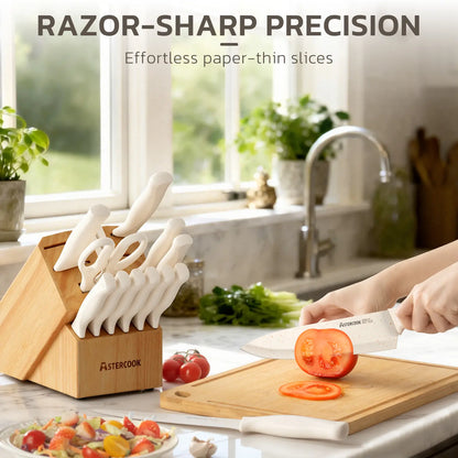 15 Pieces Kitchen Knife Sets with Anti-Rust Coating
