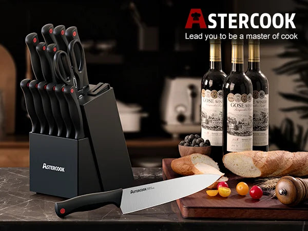 15-Piece Knife Block Set - Black