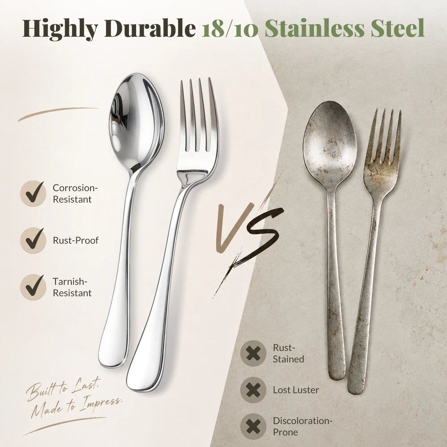 Astercook Dinner Spoon Set, 24-Piece Premium Food-Grade Stainless Steel Tablespoons Silverware, Mirror Polished & Dishwasher Safe, Heavy Duty Flatware Ideal for Kitchen, Restaurant & Party Use