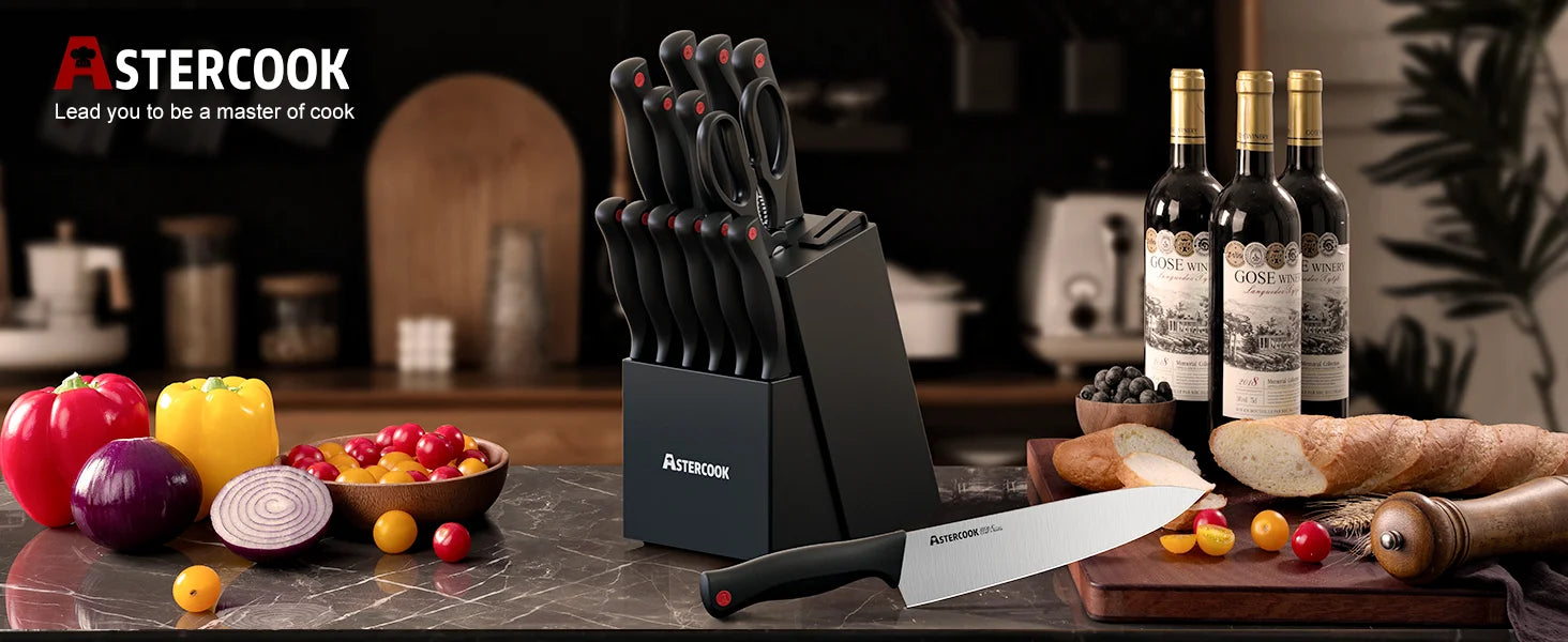 15-Piece Knife Block Set - Black