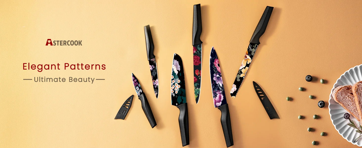 6-Piece Flower Kitchen Knife Set