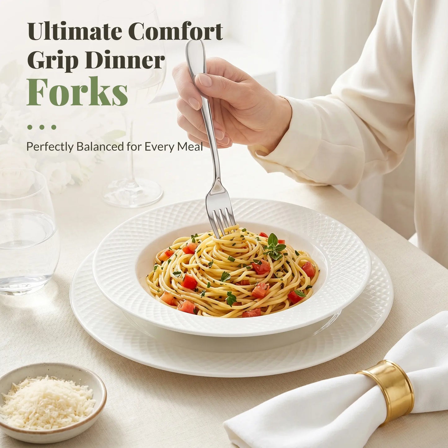 Astercook Dinner Fork Set, 24-Piece Premium Food-Grade Stainless Steel Forks Silverware, Mirror Polished & Dishwasher Safe, Heavy Duty Flatware Ideal for Kitchen, Restaurant & Party Use