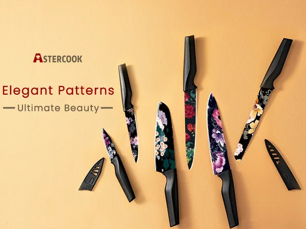 6-Piece Flower Kitchen Knife Set