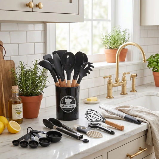 39-Piece Silicone Utensil Collection-Black