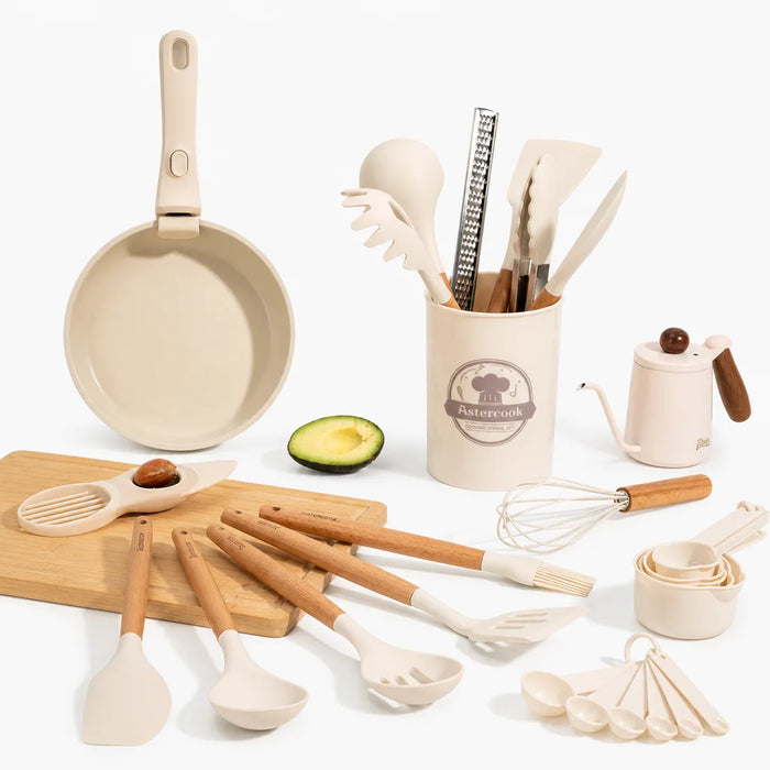39-Piece Silicone Utensil Collection-White