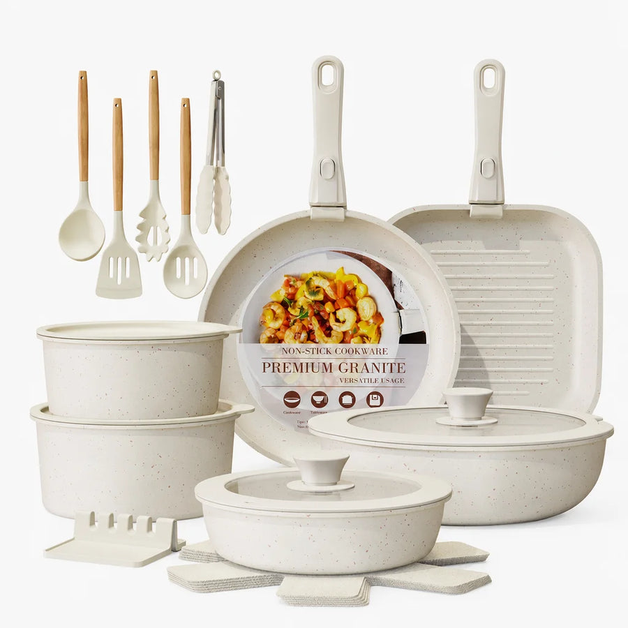 23-Pc Detachable Handle Cookware Set