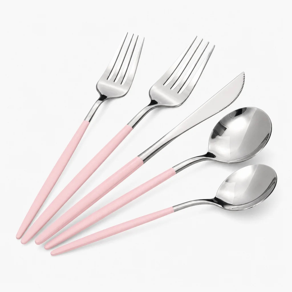 Astercook Silverware Set Food-Grade Stainless Steel-Pink