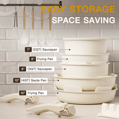 21-Piece Detachable Cookware Set