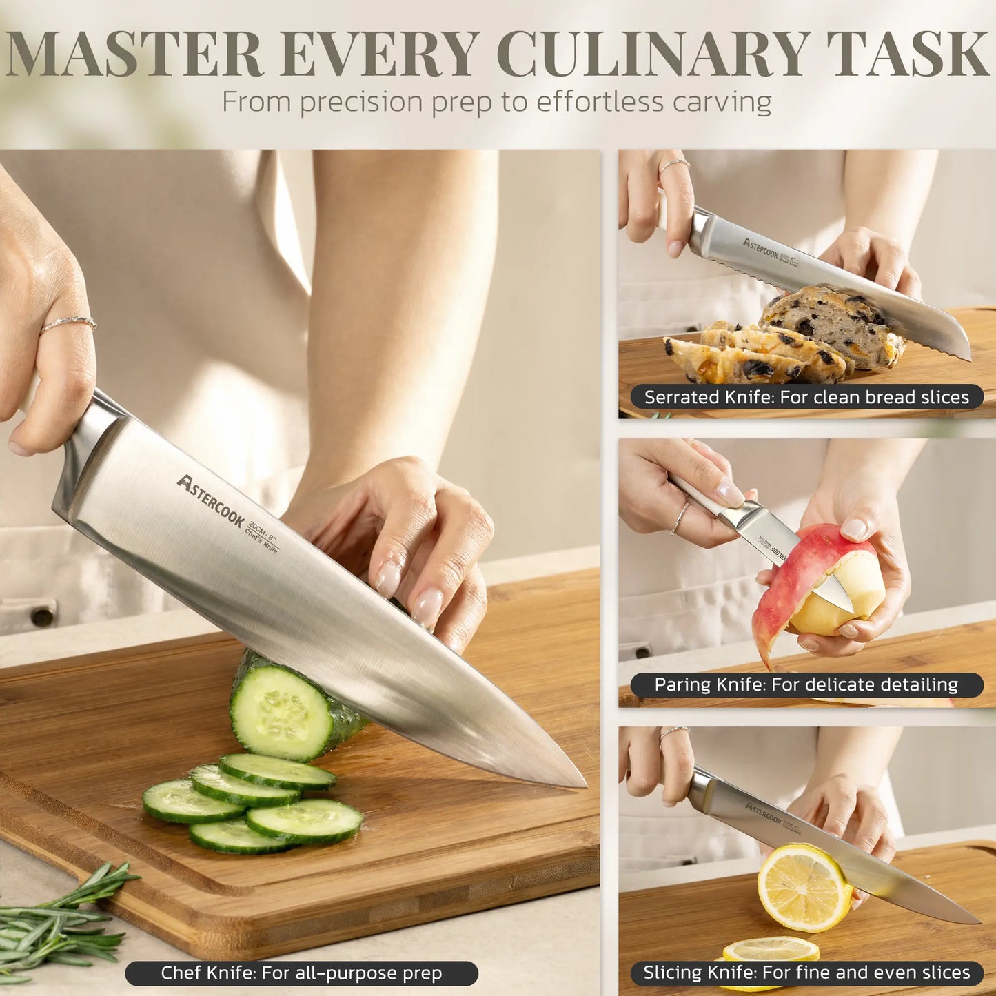 6-Pc Retro Cream Knife Set
