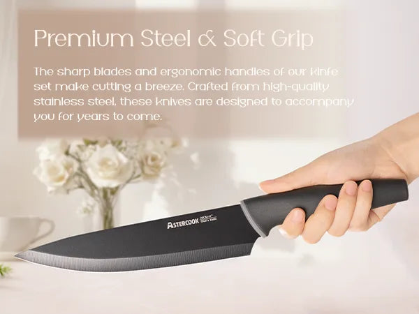 22-Pc Modern Clear Block Knife Set-Blcak