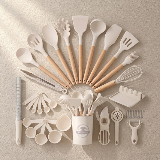 39-Piece Silicone Utensil Collection-White