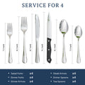 Astercook Silverware Set Food-Grade Stainless Steel-Silver