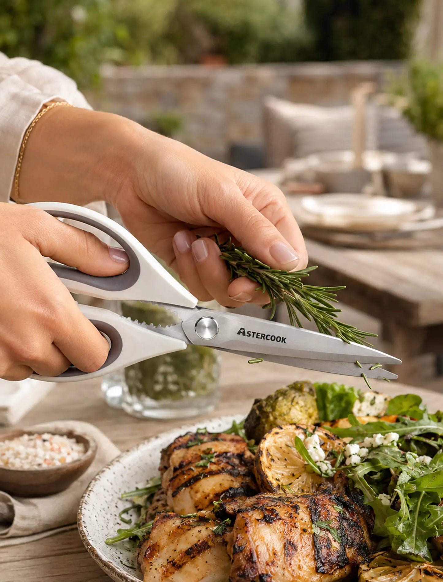 Astercook Kitchen Scissors 3 Pack, Heavy Duty All Purpose Kitchen Shears for Food and Packaging, Stainless Steel Food Scissors for Meat, Poultry, Herbs and Vegetables, Dishwasher Safe