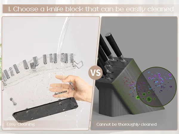 22-Pc Modern Clear Block Knife Set-Blcak