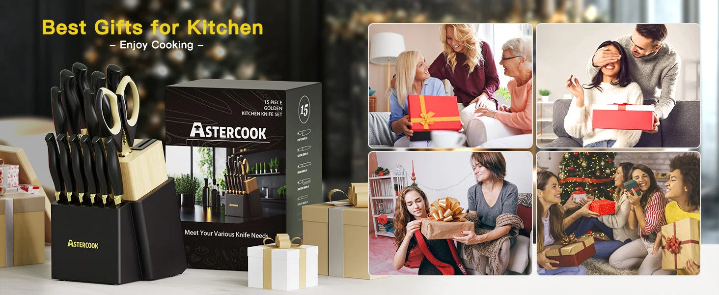 Luxury 14-Piece Gold Titanium Set-Black