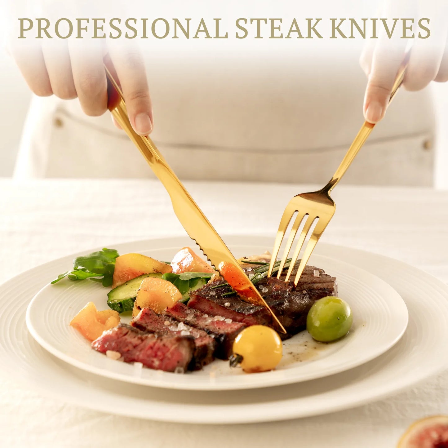 Astercook Silverware Set Food-Grade Stainless Steel-Gold