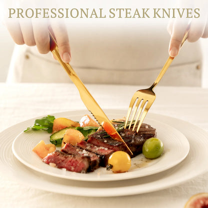 Astercook Silverware Set Food-Grade Stainless Steel-Gold