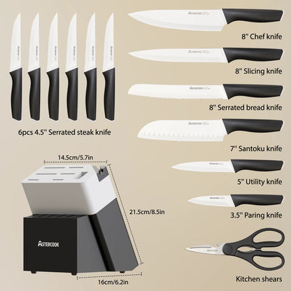 Professional 15-Pc German Steel Set -Black