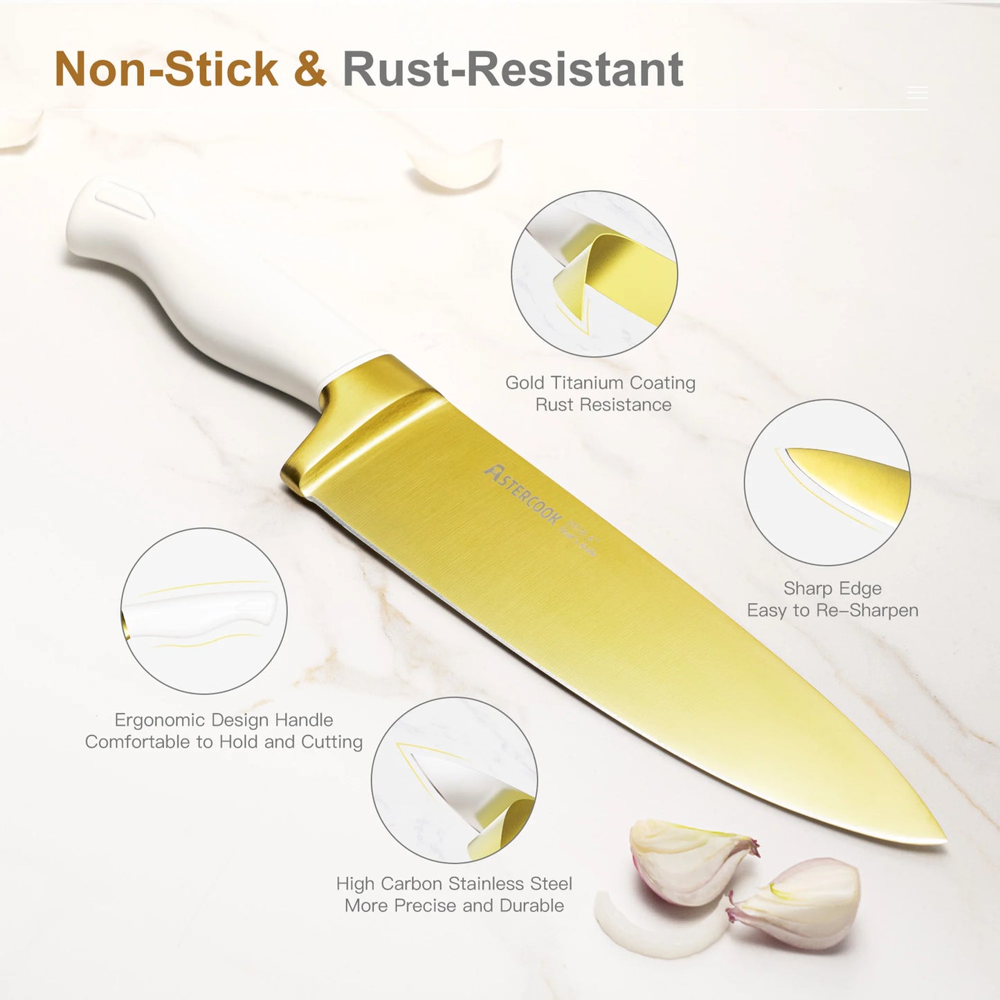 Luxury 14-Piece Gold Titanium Set- White