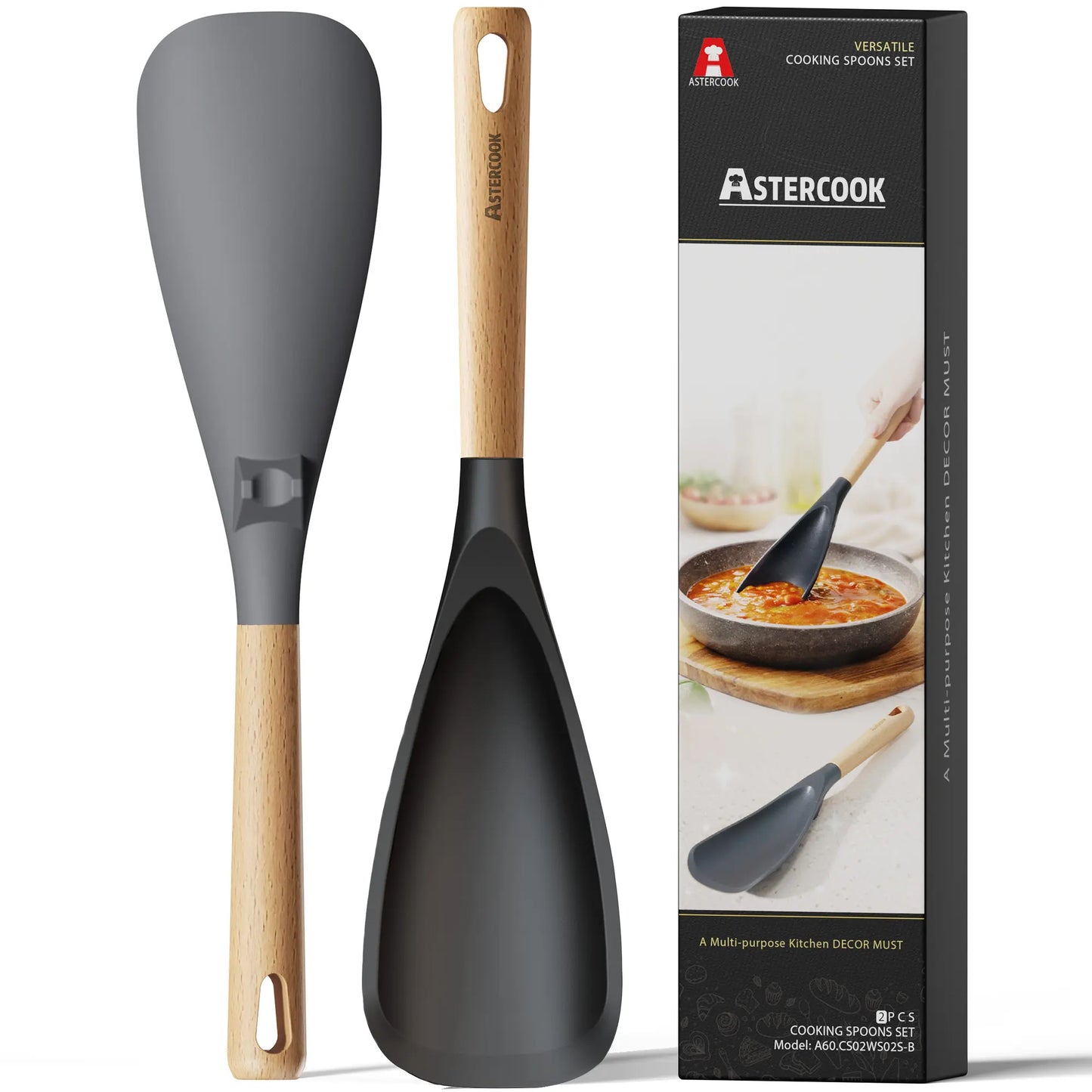 2-Pc Silicone Spatula Spoon Set