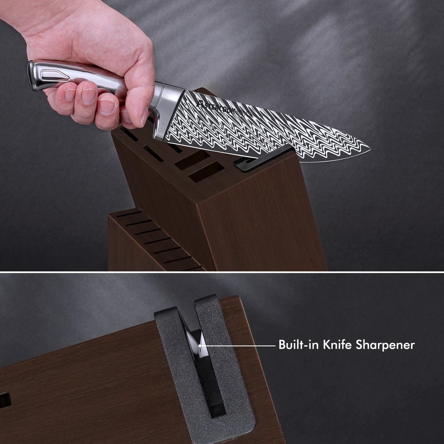 21-Piece Full Tang Knife Set - Silver