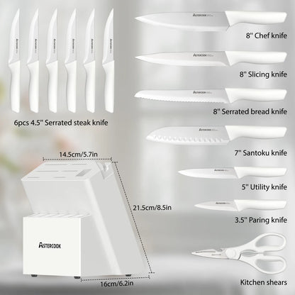 Professional 15-Pc German Steel Set - White