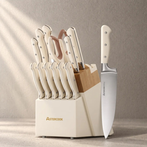 14-Piece Full Tang Knife Set with Sharpener Dishwasher Safe
