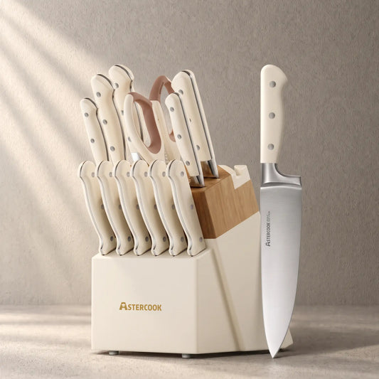 14-Piece Full Tang Knife Set with Sharpener Dishwasher Safe