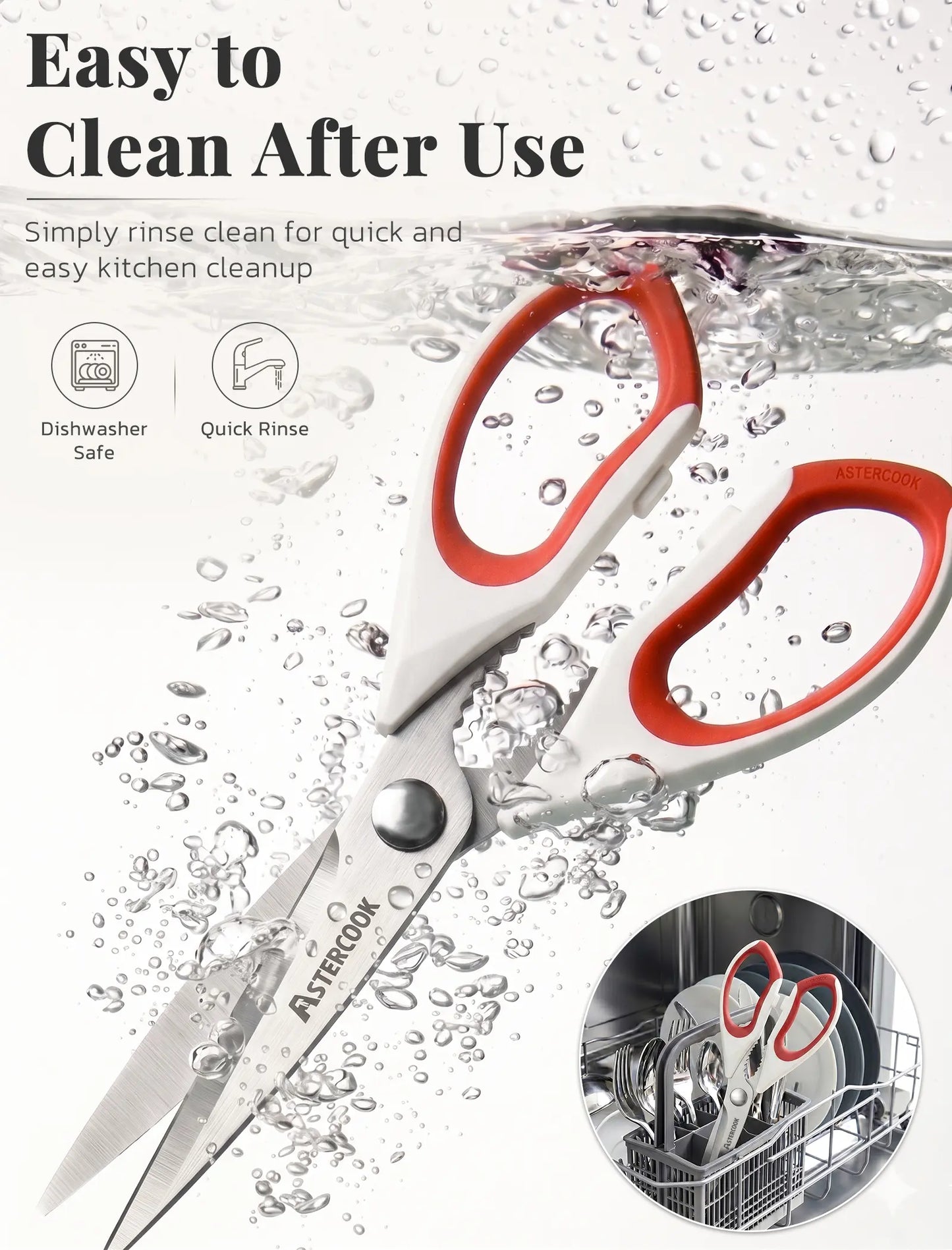 Astercook Heavy-Duty Kitchen Shears (3-Pack)