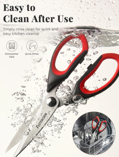 Astercook Heavy-Duty Kitchen Shears-Black(3-Pack)