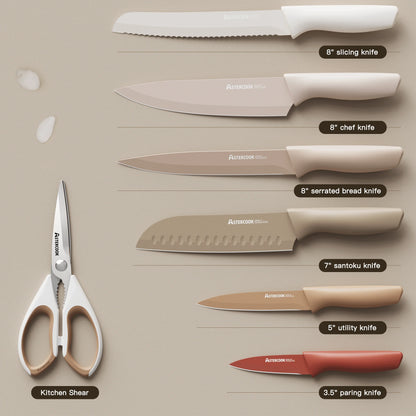 7 Pieces Stainless Steel Chef Knife Sets