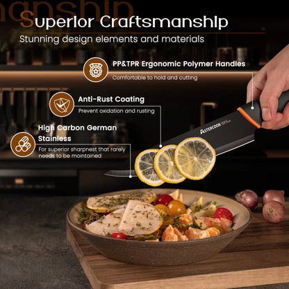 15 Pcs Kitchen Knife Set with Built-in Sharpener