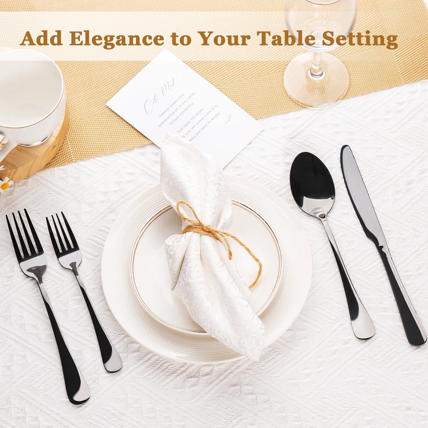Astercook Silverware Set Food-Grade Stainless Steel-Blcak