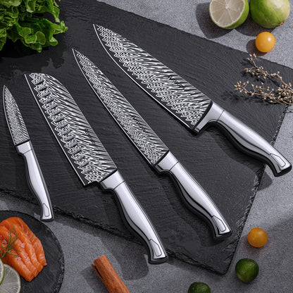 21-Piece Full Tang Knife Set - Silver