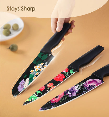 6-Piece Flower Kitchen Knife Set
