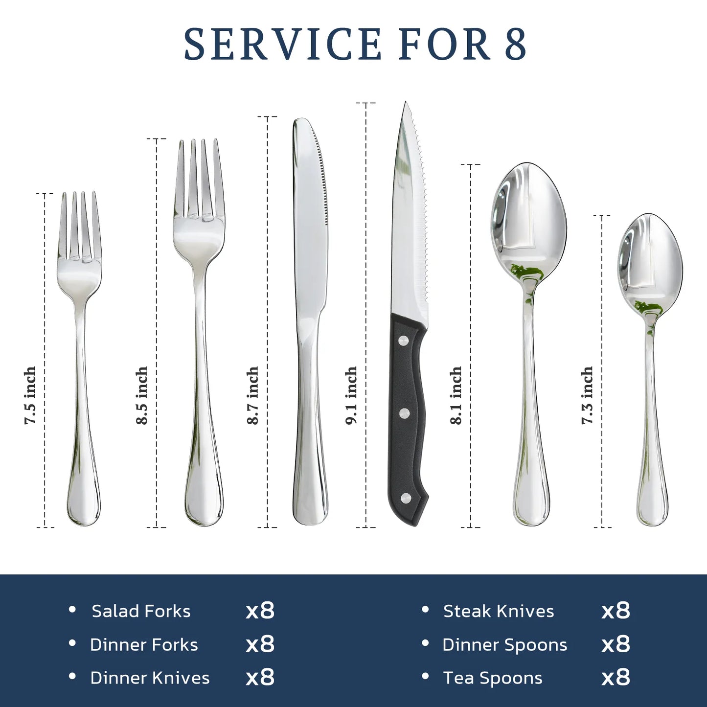 Astercook Silverware Set Food-Grade Stainless Steel-Silver