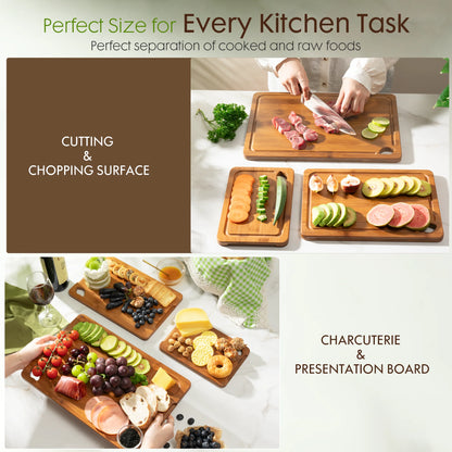 4-Piece Bamboo Cutting Board Set