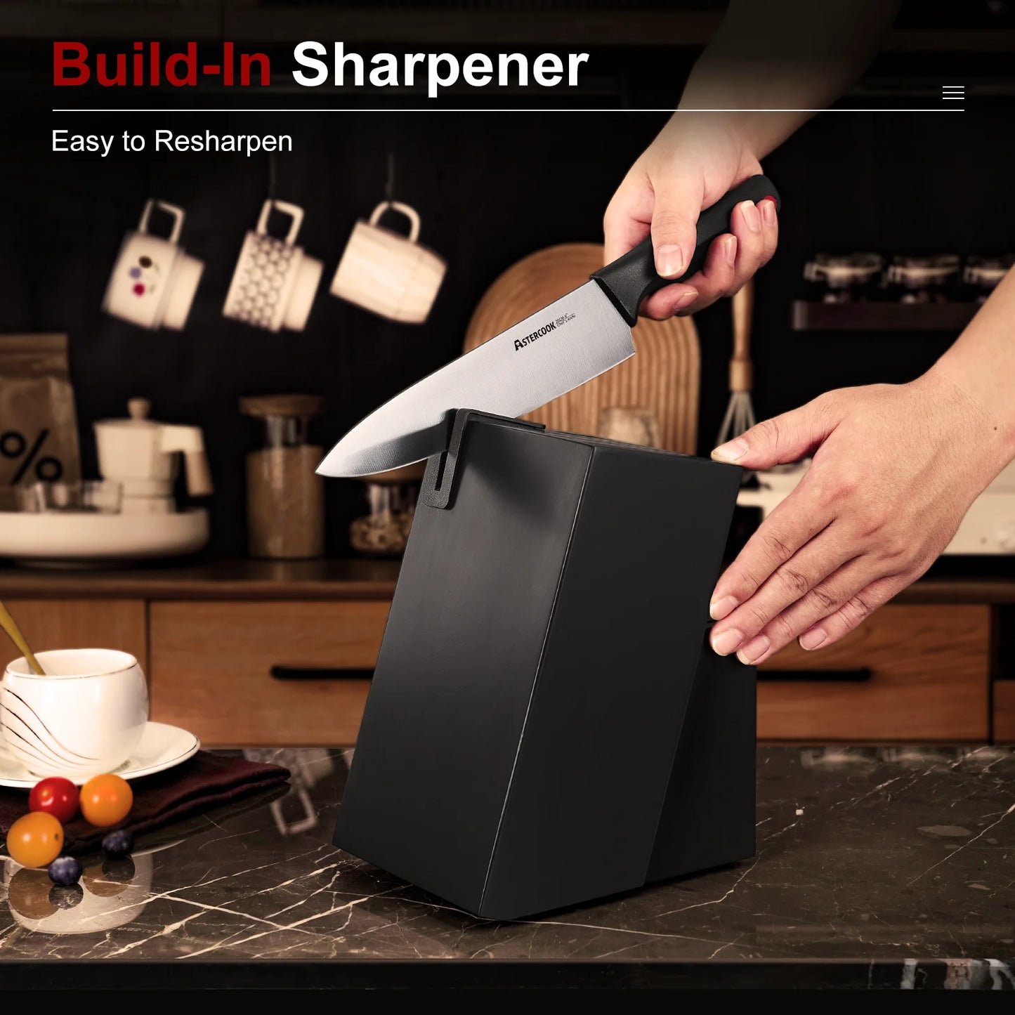 15-Piece Knife Block Set - Black