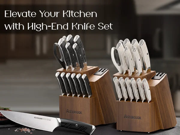 15 Pcs German Stainless Steel Knives Sharp Blade Dishwasher Safe