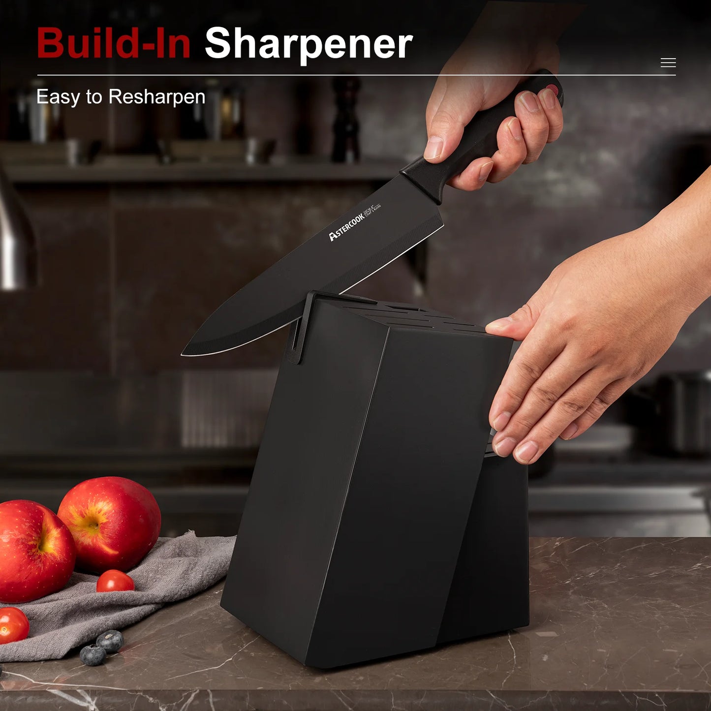 15-Piece Knife Block Set - Black