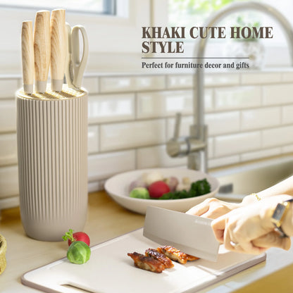 6-Piece Coated Knife Set - Khaki