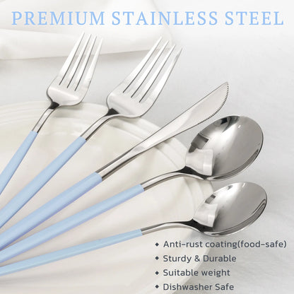 Astercook Silverware Set Food-Grade Stainless Steel-Blue