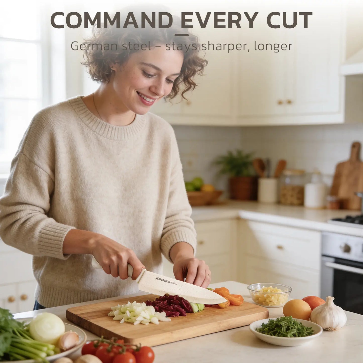 15 Pieces Kitchen Knife Sets with Anti-Rust Coating