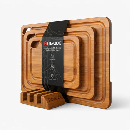4-Piece Bamboo Cutting Board Set