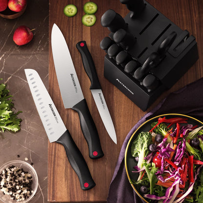 15-Piece Knife Block Set - Black