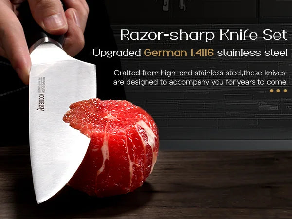 15 Pcs German Stainless Steel Knives Sharp Blade Dishwasher Safe