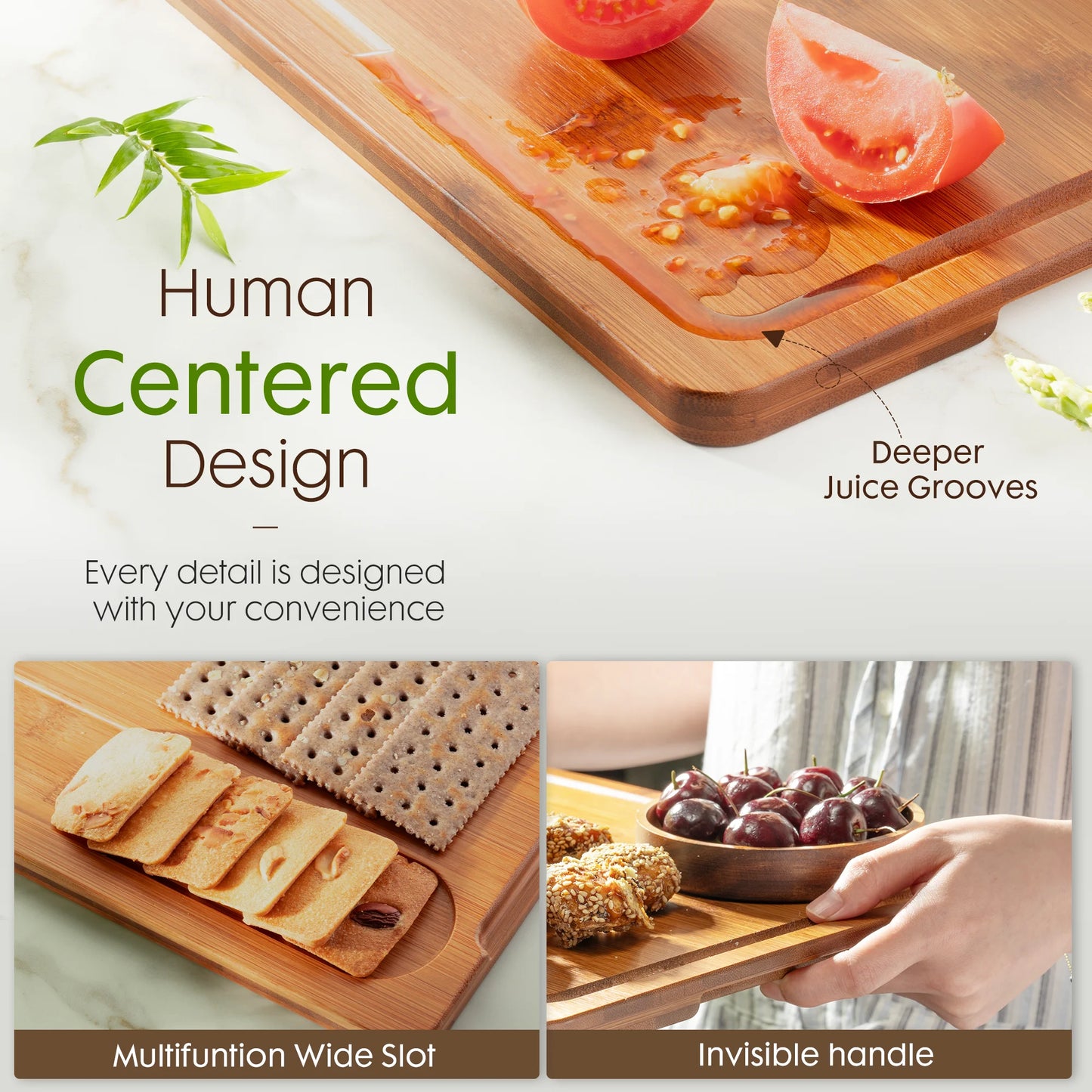 4-Piece Bamboo Cutting Board Set