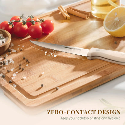 8-Pcs Cream White Steak Knife Set Dishwasher Safe